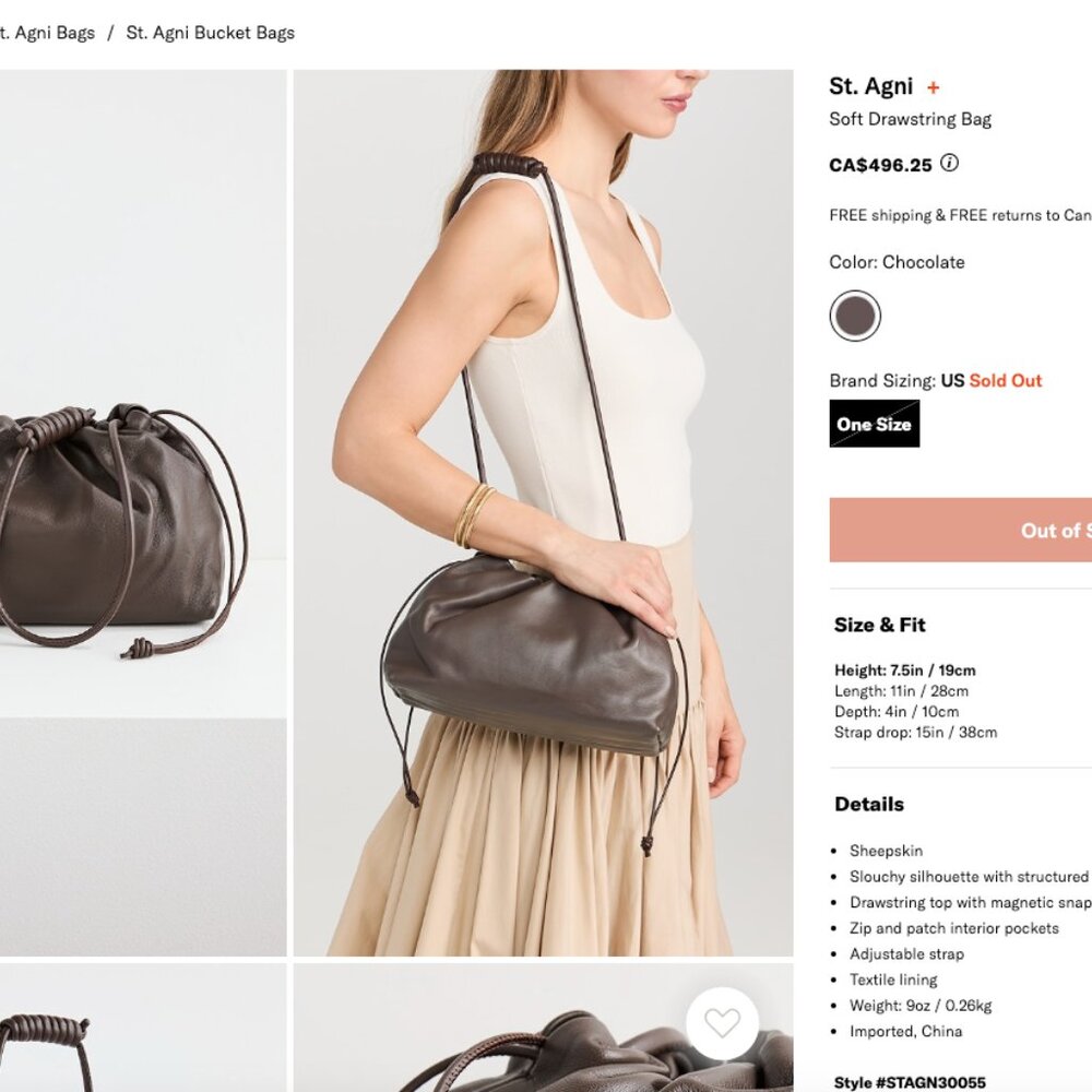 St. Agni Soft Drawstring Bag